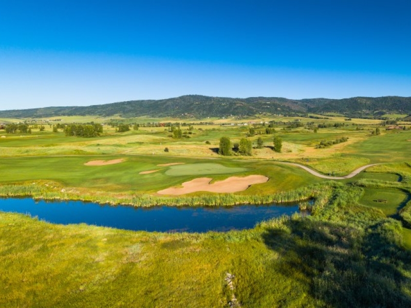 Golf hole from above